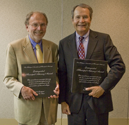 John E. Beras and Don M. Schmidt Receiving the Distinguished Municipal Attorney Award